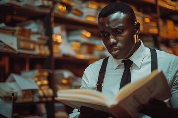 Obraz premium African Auditor Conducting an IRS Tax Audit on Debt Fraud Inspection