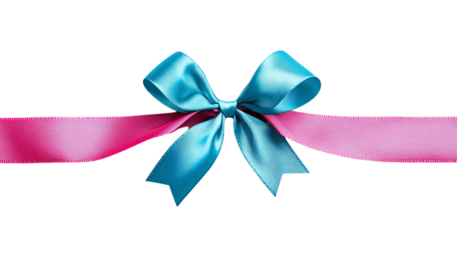 Colorful ribbon with bow, perfect for decorations and gift wrapping.