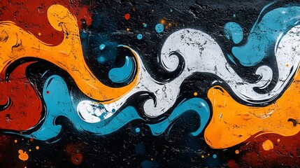 Vibrant Swirling Abstract Digital Art with Fluid Motions and Colorful Splashes