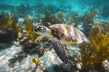 Fototapeta premium sea turtle swimming