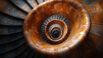 Obraz premium close-up of spiral staircase captured from above symbolizing continuous journey of phases