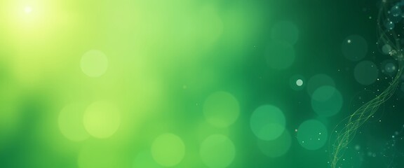 Abstract Green Nature Background  Bokeh Lights   Flowing Lines