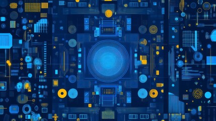 Fototapeta premium Abstract Digital Art: A Technological Visual Display