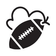 Valentine's Day, American ball smile funny vector silhouette illustration