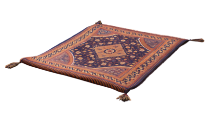 floated magic carpet isolate on white background PNG.AI GENERATED