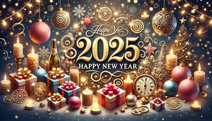 Golden Flow of Renewal An Artistic New Year 2025 Journey in 4K
