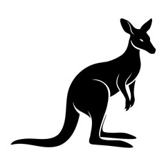 kangaroo silhouette vector illustration, Isolated on a transparent background