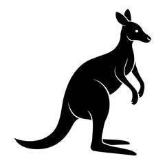 kangaroo silhouette vector illustration, Isolated on a transparent background