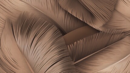 Abstract Feather Patterns: A Detailed Exploration of Beige Feather Textures