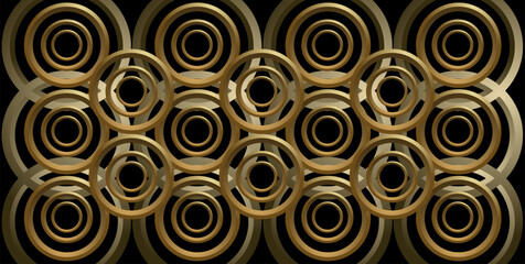 composition of geometric lines and planes in the form of repeating circles with golden brown gradations as background design inspiration for visual communication graphics
