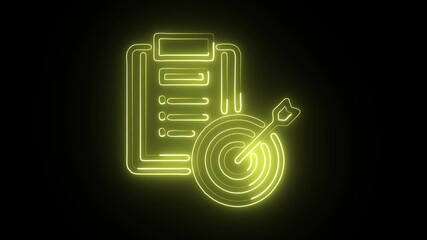 glowing neon achievement icon isolated on black background. HD video motion graphic animation - Powered by Adobe