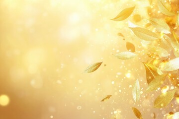 Obraz premium Golden leaves dance in a radiant, warm light.