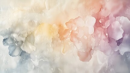 Abstract Watercolor Painting Soft Hues Blending Colors