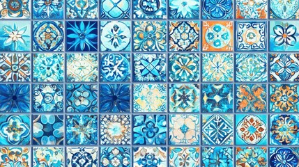 Stunning Blue and Orange Mosaic Tile Design for Walls