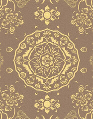 Oriental pattern. Oil painting. Pattern for printing on wall decorations, covers, leaflets, business cards