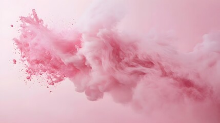 Obraz premium Pink and white abstract paint cloud explosion