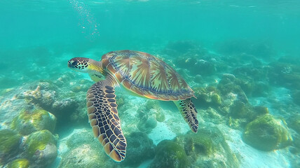 sea turtle swimming