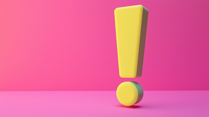 Exclamation mark, 3D rendering illustration