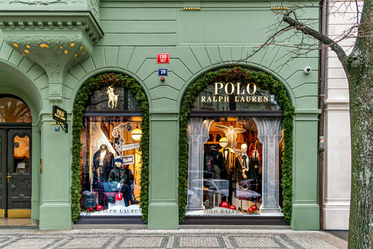 Prague, Czech Republic - December 20, 2024: Polo Ralph Lauren boutique store at Parizska (Paris street). It is brand of fashion designer from New York, USA.
