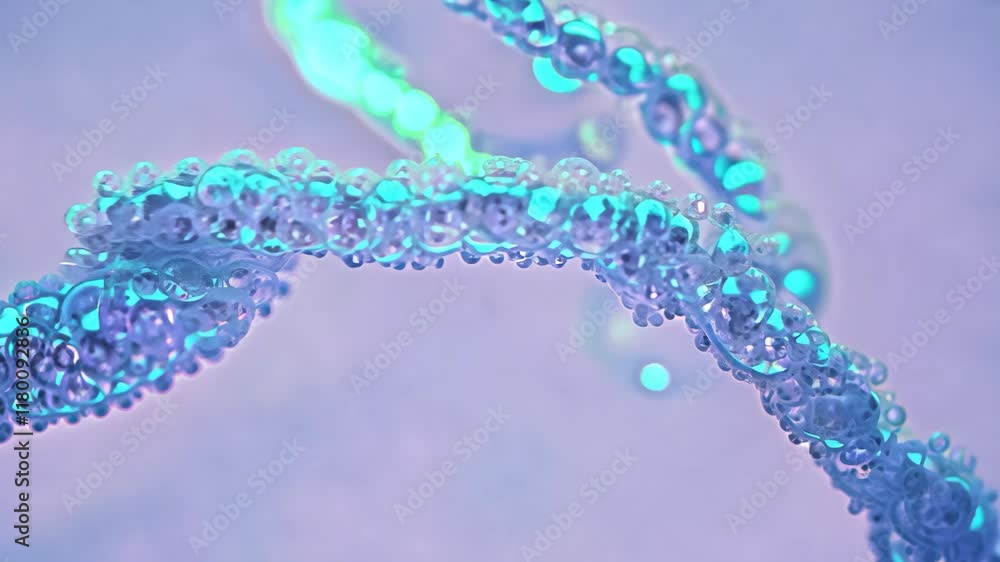 Poster delicate blue abstract background with glowing curved lines and bokeh effect