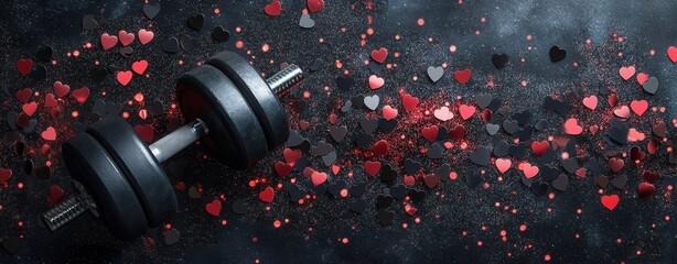 Valentine's Day Fitness Banner: Celebrate Love and Health at the Gym, Yoga Studio, or Fitness Center