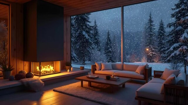 virtual backgrounds loop animation for stream overlay, meditation, smooth jazz or white noise video. cozy lo-fi background, rainfall or snowfall. live wallpaper, 