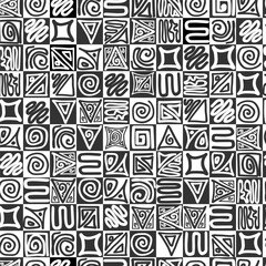 black and white zentangle pattern on transparent background
