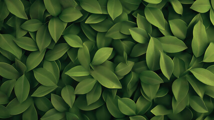 Fototapeta premium Green leaf background close up view. Nature foliage abstract of leave texture for showing concept of green business and ecology for organic greenery and natural product background. 3D illustration.