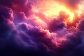 Fototapeta premium Vibrant sunset cloudscape, dramatic colors.