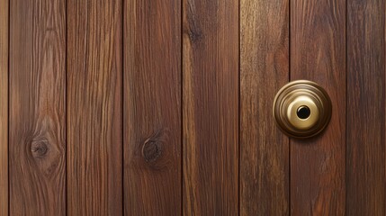Dark Brown Wood Paneling with a Touch of Brass