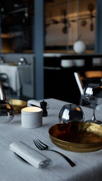 high-end restaurant devoid of customers