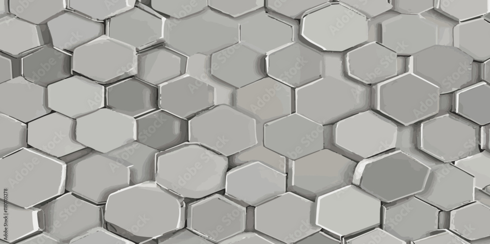 Poster abstract 3d silver hexagon pattern texture honeycomb geometric concept movement illustration renderi