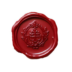 High-Quality Red Wax Stamp with Decorative Crest for Authenticity