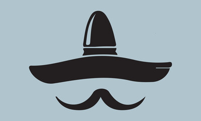  Mexico sombrero hat variations icons set eps10 stock illustration