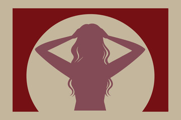 Women model logo art vector 