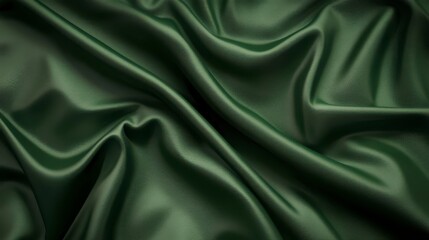 Obraz premium Stunning Dark Green Fabric Texture. High-Quality Image of a Luxurious Silk Fabric.