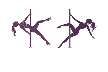 Fototapeta premium Silhouette Art of a Dancing Lady on a Pole Graceful Pole Dance Silhouette Artwork Elegant Silhouette of a Pole Dancing Lady Minimalist Dancing Lady Pole Silhouette Art Artistic Silhouette of a Pole Da