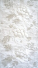 Fototapeta premium A close up of a white table cloth with flowers on it
