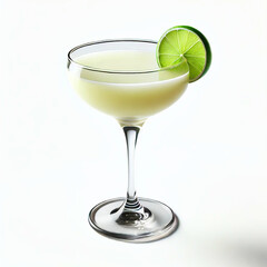 DRINK - Classic Daiquiri Cocktail on White Background