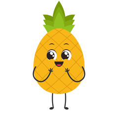 Cute Pineapple Character Design in Adorable Vector Style