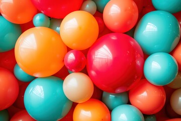 Vibrant Cluster of Colorful Balloons