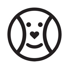 Valentine's Day, American ball smile funny vector silhouette illustration