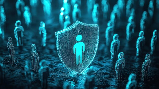 Digital security event protecting privacy in a virtual environment tech concept visual