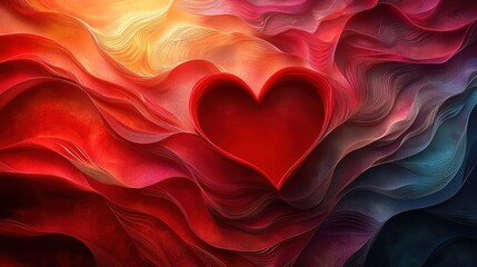 Obraz premium Heart's Desire: Abstract Heart in Vibrant Hues 