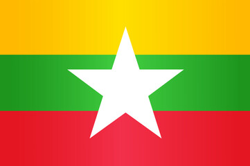 National flag of Myanmar. Vector element