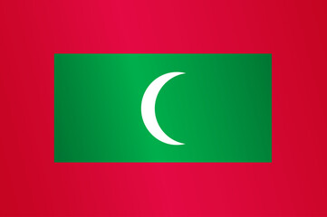 National flag of Maldives. Vector element