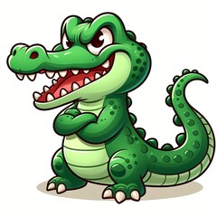 Fototapeta premium Cute Angry Crocodile Cartoon Vector Icon Illustration