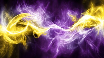 Obraz premium Spectral Fusion: A Cosmic Dance in Purple and Gold