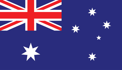 Fototapeta premium Australia flag icon, National Flag of Australia. The official ratio Flag icon. Standard color. Standard size. A rectangular flag. Vector illustration.