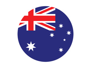 Round Australia flag icon, National Flag of Australia.  The official ratio Flag icon.  Standard color. Standard size. Vector illustration.